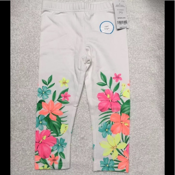 Carter's Other - Carter's Girls Floral Flower Capri Leggings